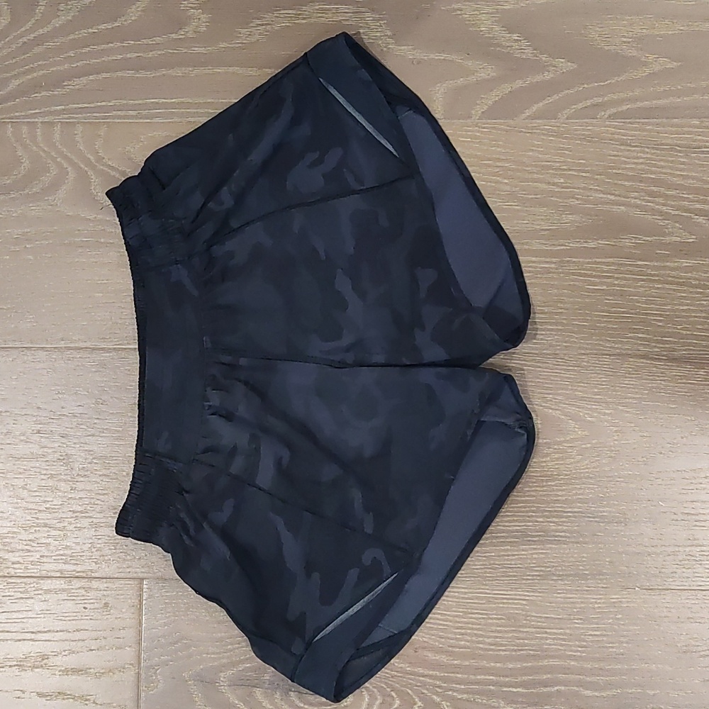 lululemon athletica Hotty Hotshorts Black Camo Athletic Shorts